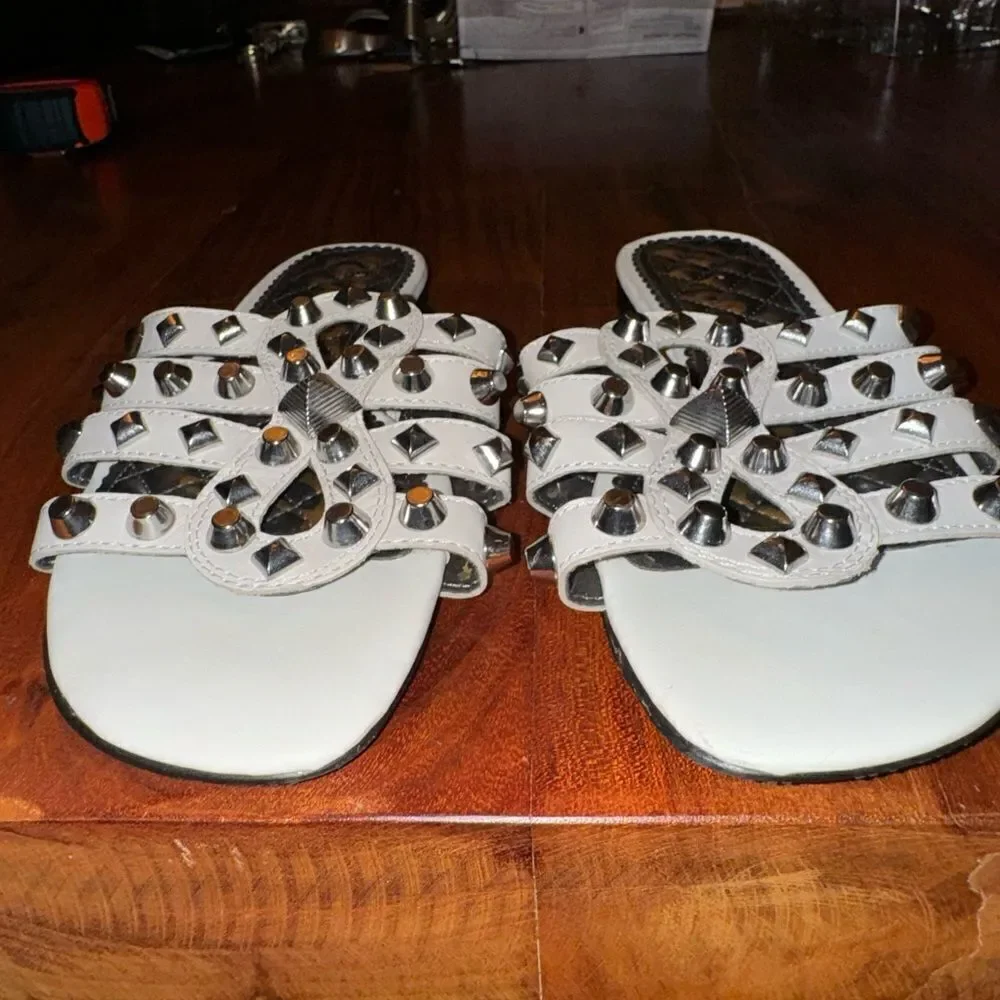 Sam Edelman Womens Beatris Slip On Leather Slide Sandals sz 6.5 NWOT
